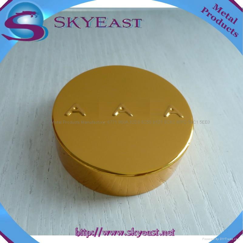 Glossy Gold or Silver Oxidation Aluminium Lids with Screw PP Inner for Jars 3