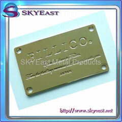 Shiny Gold Metal Label Plate