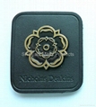 Enamel Metal Nameplate with Leather Patch