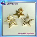 Star Shape Metal Badge With Rhinestones