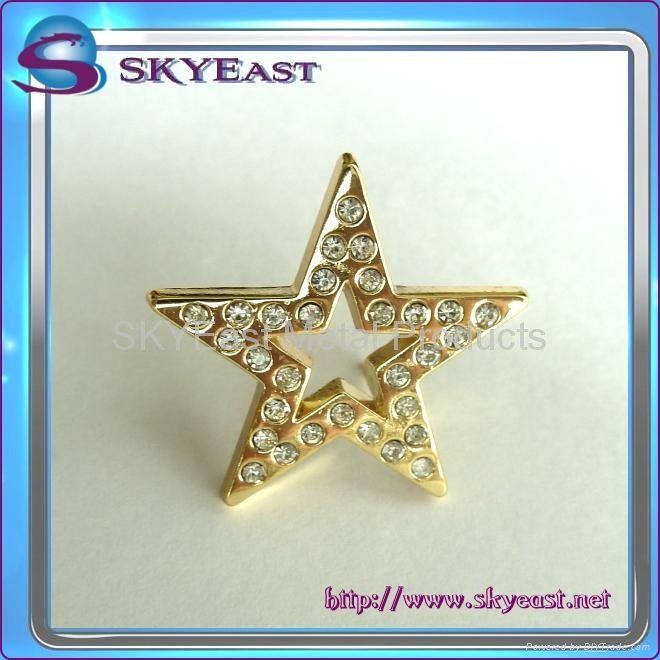 Star Shape Metal Badge With Rhinestones 2