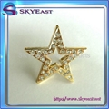 Star Shape Metal Badge With Rhinestones