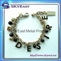 Fashion metal bracelet with charms &