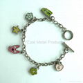 Metal Bracelets with Enamel Charms & Rhinestones 2