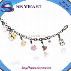 Shiny Metal Bracelet with Epoxy Charms