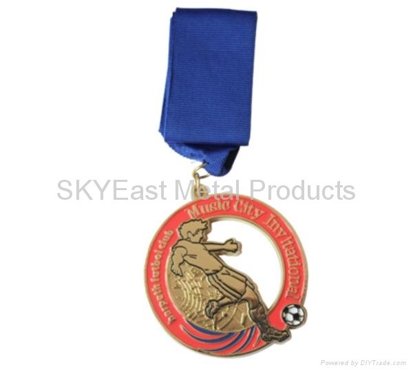 Painted & Enameled Sport Medal with Lanyard 2