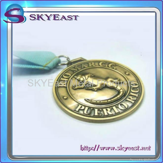 Antique Metal Medals With Raised Logo