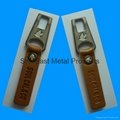 Metal Zip Puller with Engraved PU Leather