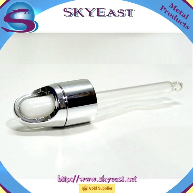 Wholesale Transparent Glass Pipette Rubber Dropper with Aluminium Caps 5