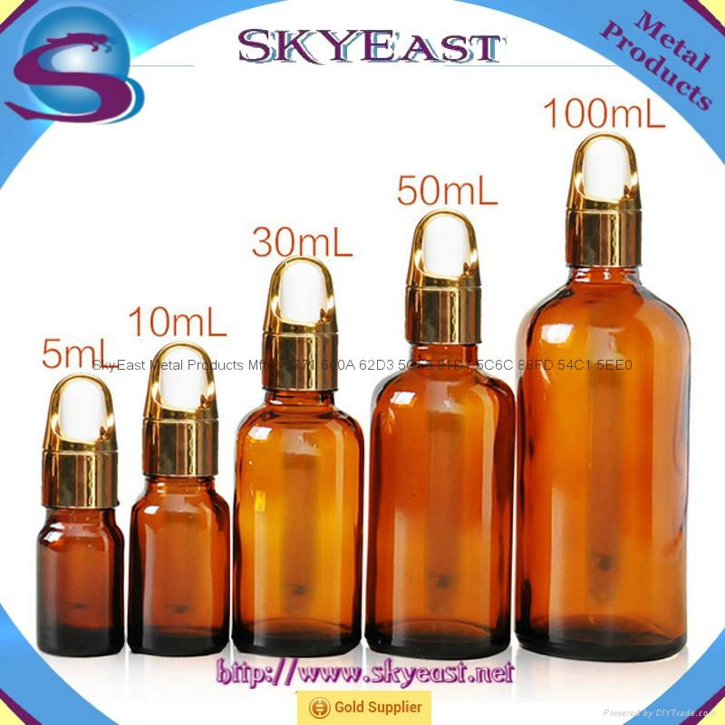 High Quality Essential Oil Glass Bottle with Aluminum Dropper Caps 2