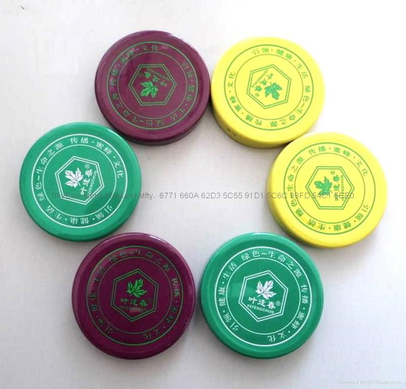 Hot Sell Customized Printed Logo Tinplate Twist Off Caps 5