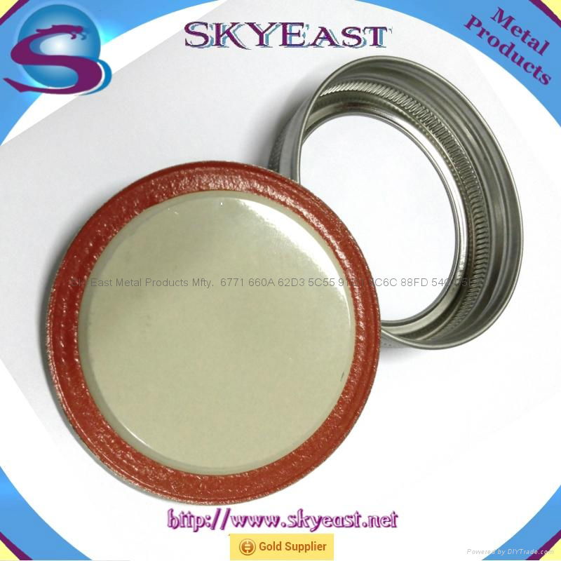 Hot Sell Printed Logo Two Pieces Metal Lid with Plastic Coating 5