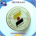 Shiny Gold Enamel Logo Round Metal Pin