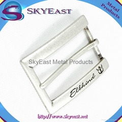 Engraved Logo Antique Silver Belt Buckles