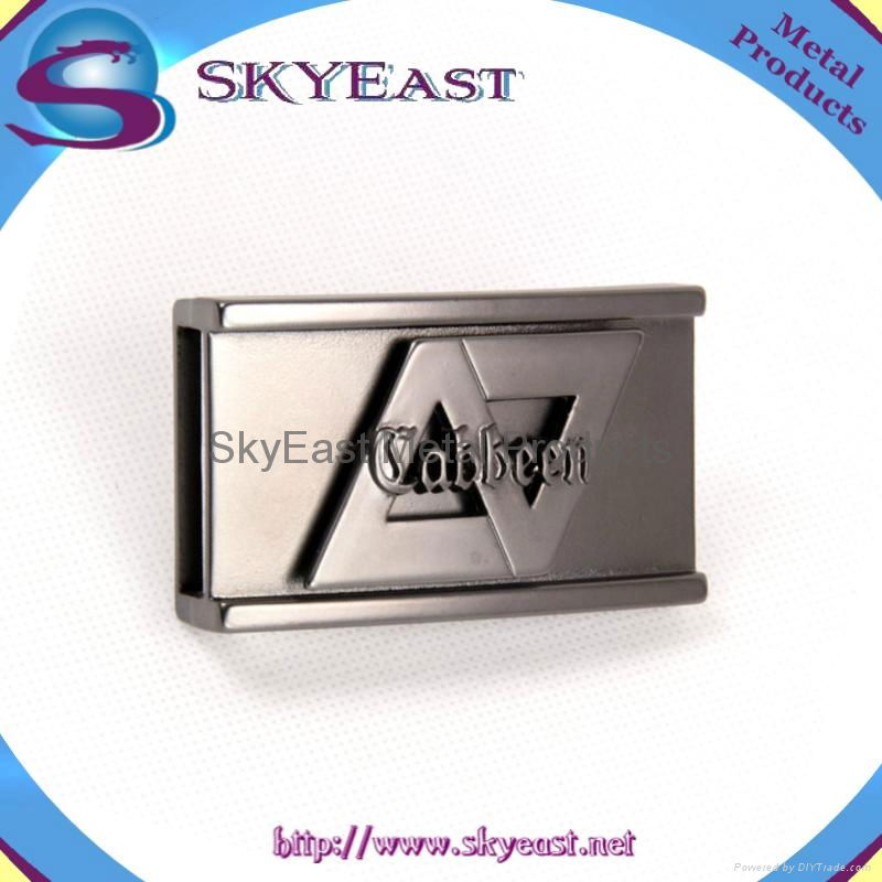  Two Layer Engraved Logo Gunmetal Belt Buckles 2