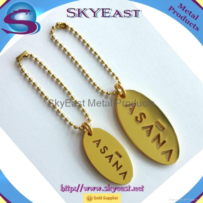 Branded Logo Metal Pendants with Chain 3