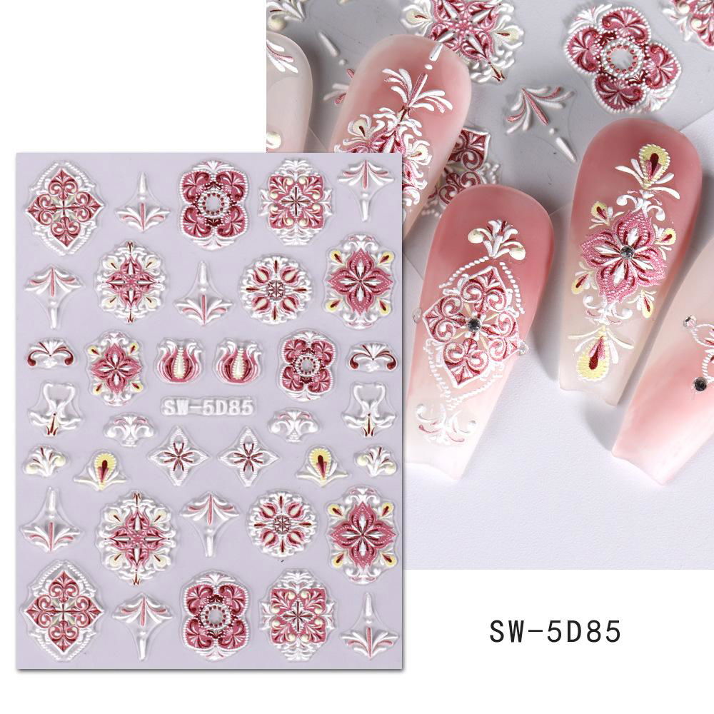 Designed 5D Adhesive Nail Stickers  Nail Art Tips  Nail Art Decals 