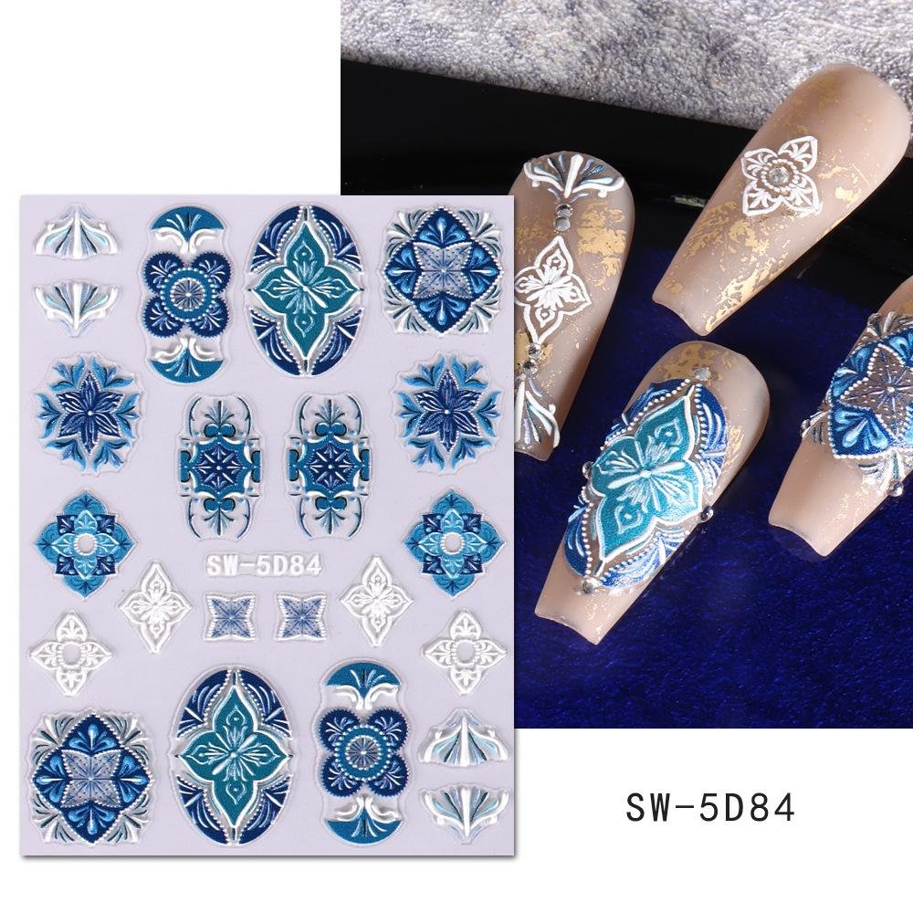 Designed 5D Adhesive Nail Stickers  Nail Art Tips  Nail Art Decals  3