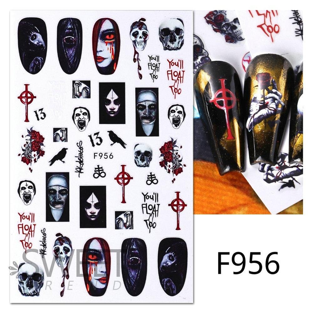 2023 Halloween Theme Nail Stickers Ghost  Skull Nail Decal Nail TIps  2