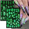 Luminous Halloween Nail Decals  Nail Tips Nail Stickers 2023