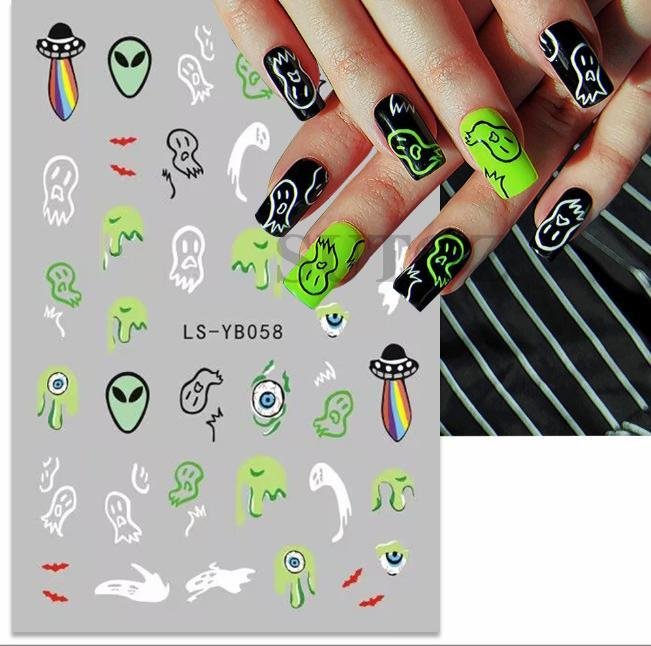 Luminous Halloween Nail Decals  Nail Tips Nail Stickers 2023 2