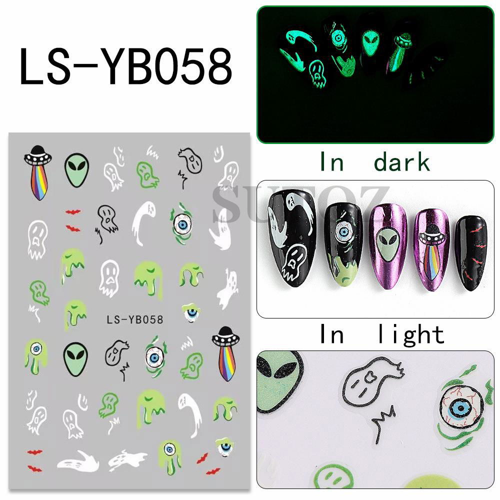 Luminous Halloween Nail Decals  Nail Tips Nail Stickers 2023 5