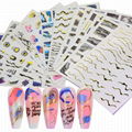 Marble Pattern Nail Tips Nail Art Decals Nail Decals 12pcs Set 4