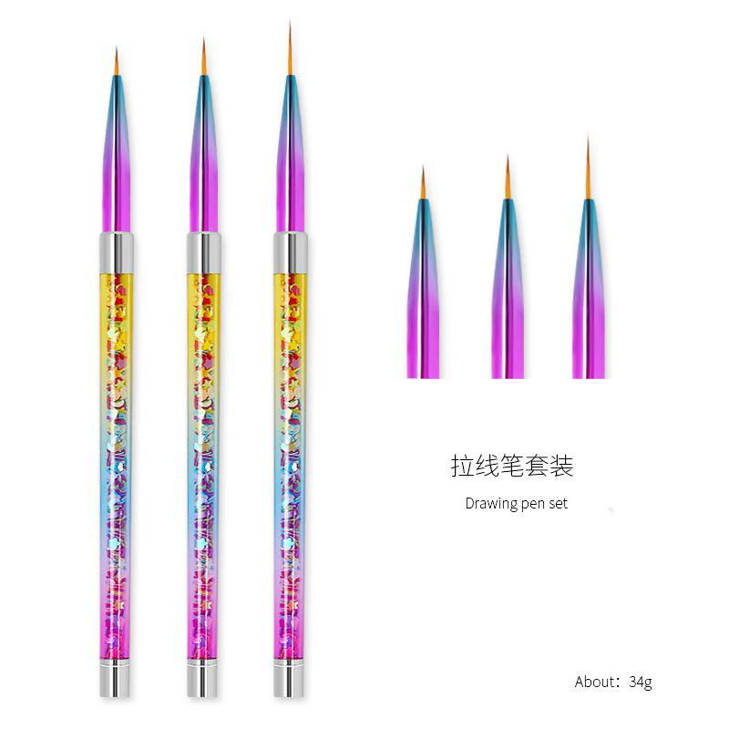 Nail Art Gradiant Drawing Pen Nail Painting Dotting Brush3 PCS Set  2