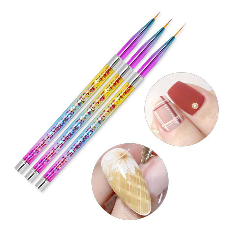 Nail Art Gradiant Drawing Pen Nail Painting Dotting Brush3 PCS Set  4