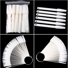 Nail Swatch Display Nail Sticks With Rings  Fan-shaped False Nail Art Sticks 