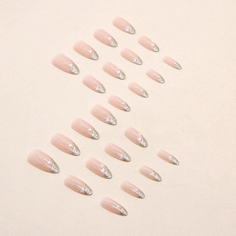 Almond Heart Bling Wearable Nails  3