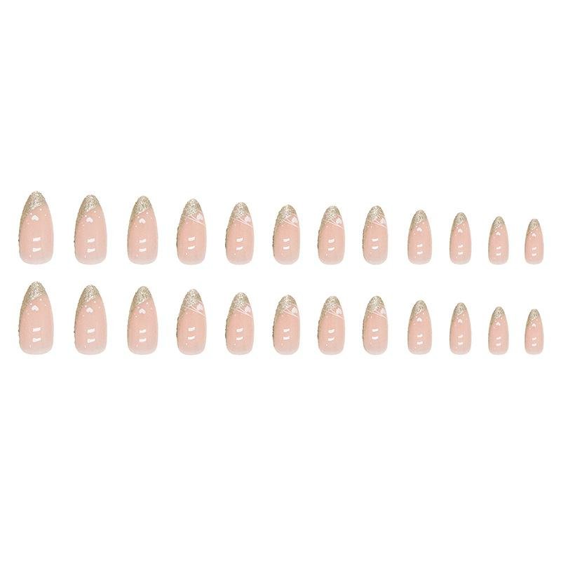 Almond Heart Bling Wearable Nails  5