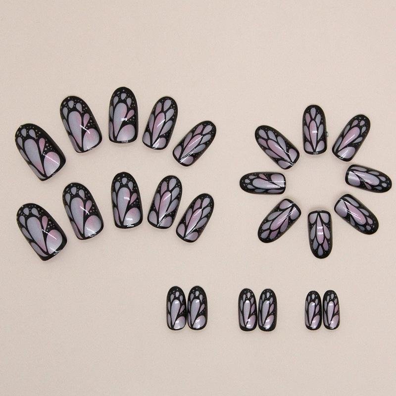 24pcs Aurora Butterfly Press On Nails False Nails For Girls & Womens 3