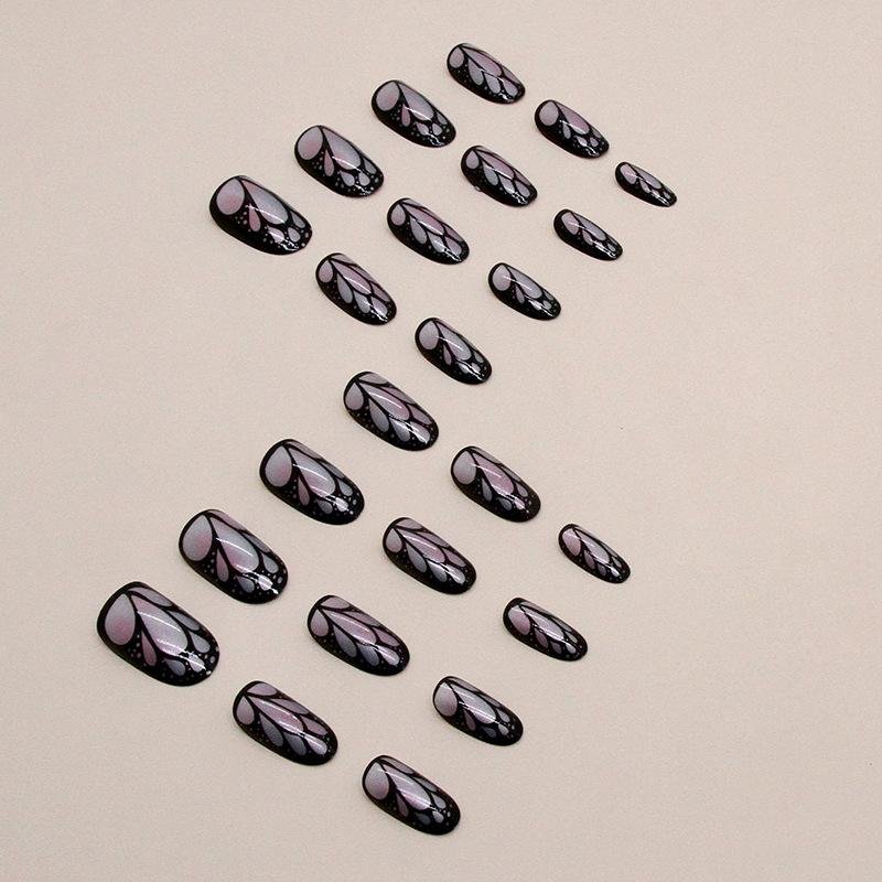 24pcs Aurora Butterfly Press On Nails False Nails For Girls & Womens 4