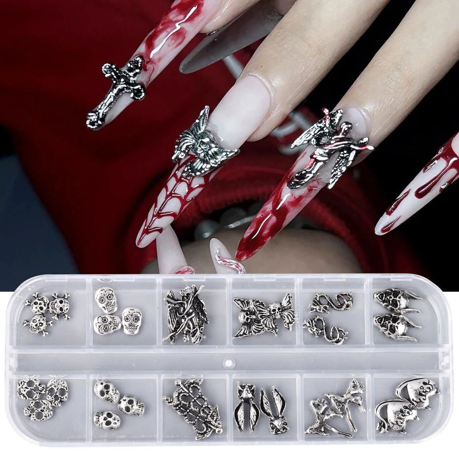 Halloween Nail Art Accessories Skull Heart Devils 