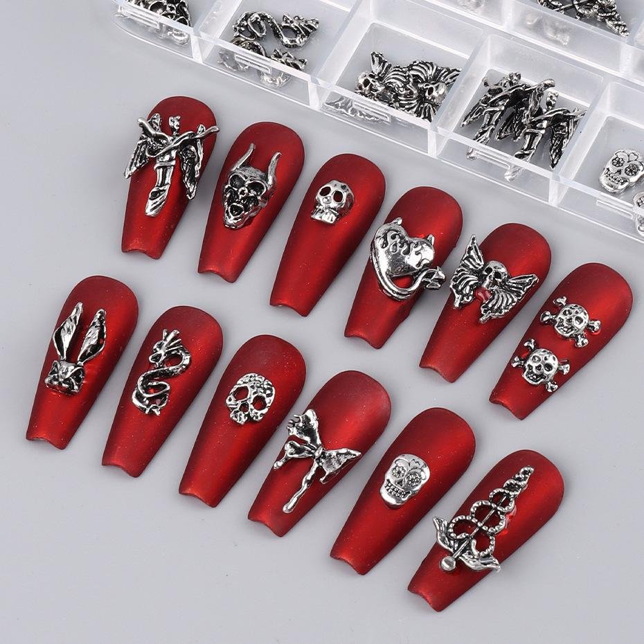 Halloween Nail Art Accessories Skull Heart Devils  3