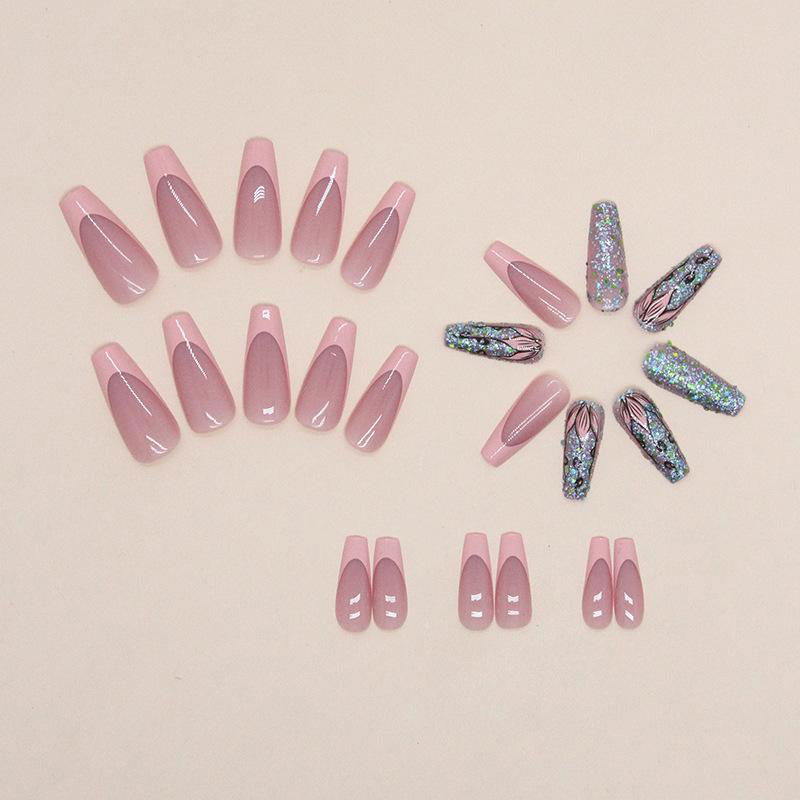 Bling Fake Nails For Girls  Press on Nails Glue On Nails  4