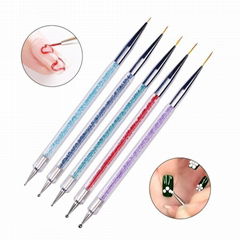 Nail Art Design Tools Kit Including Nail Liner Brush and Nail Dotting Pens 