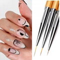 3pcs Nail Art Brushes Liner Striping