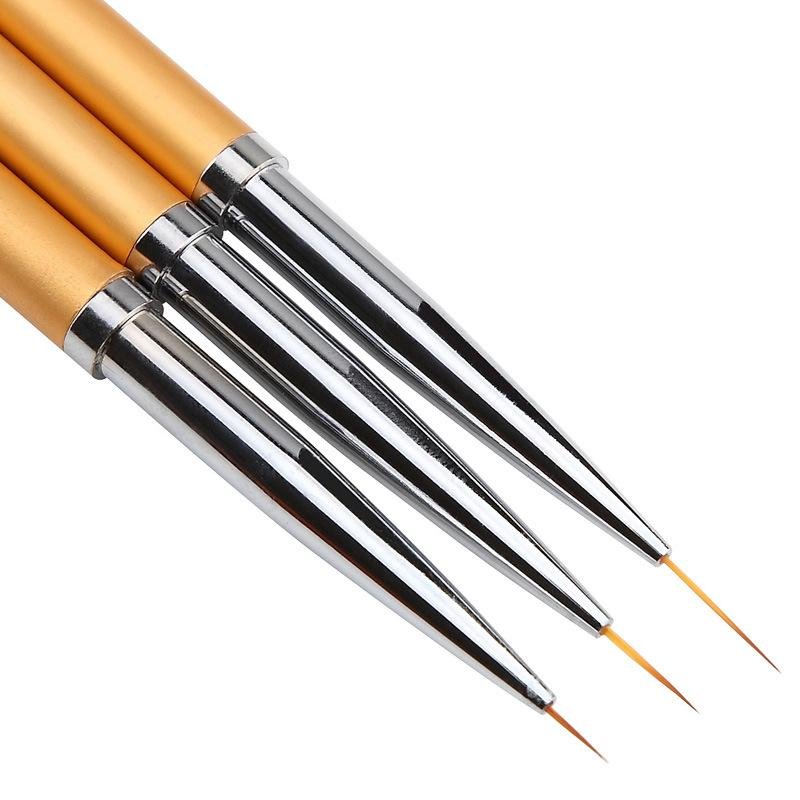 3pcs Nail Art Brushes Liner Striping Brush Fine Nail Art Long Striper Pen Set  4