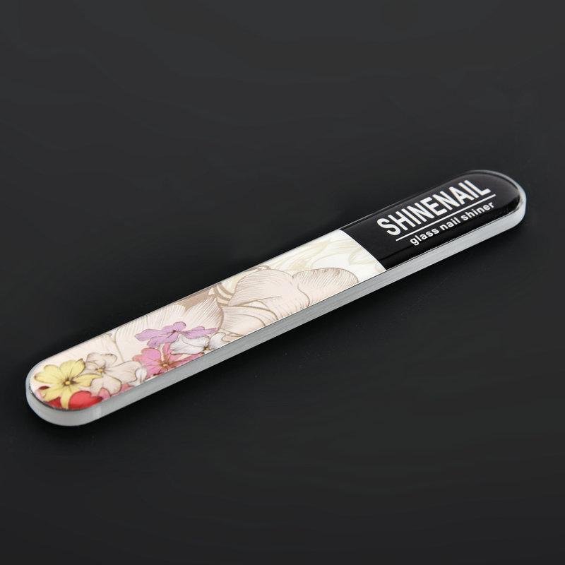 Crystal Glass Nail File with Case, Flowers Nano Glass Nail Shine Buffers Polish 3