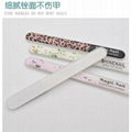 Crystal Glass Nail File with Case, Flowers Nano Glass Nail Shine Buffers Polish 5