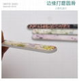 Crystal Glass Nail File with Case, Flowers Nano Glass Nail Shine Buffers Polish 6