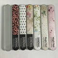 Crystal Glass Nail File with Case, Flowers Nano Glass Nail Shine Buffers Polish 7