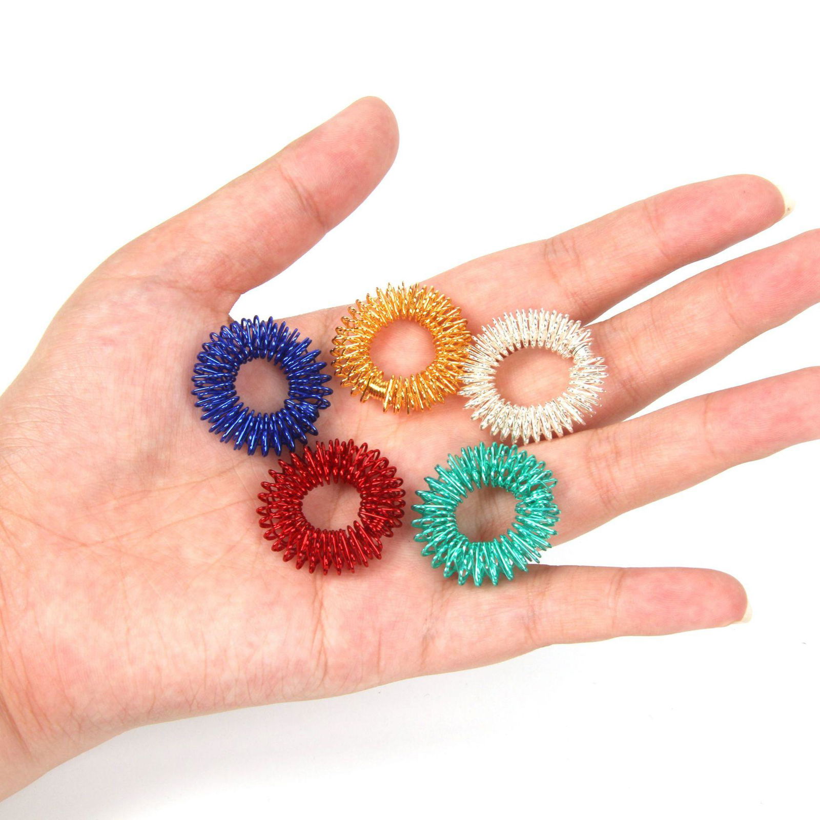 Spiky Fidget Toy Acupressure Rings Ring Sensory Finger Stress Relief Toys  2