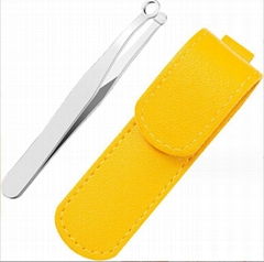 Round Tip Nose Hair Trimming Tweezers Safety Stainless Steel Eyebrow Trimmer