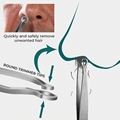 Round Tip Nose Hair Trimming Tweezers Safety Stainless Steel Eyebrow Trimmer