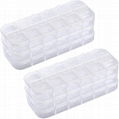 Empty Nail Art Jewelry Storage Box, 12 Grids Clear Plastic Rhinestone Organizer  1