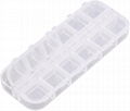 Empty Nail Art Jewelry Storage Box, 12 Grids Clear Plastic Rhinestone Organizer  3