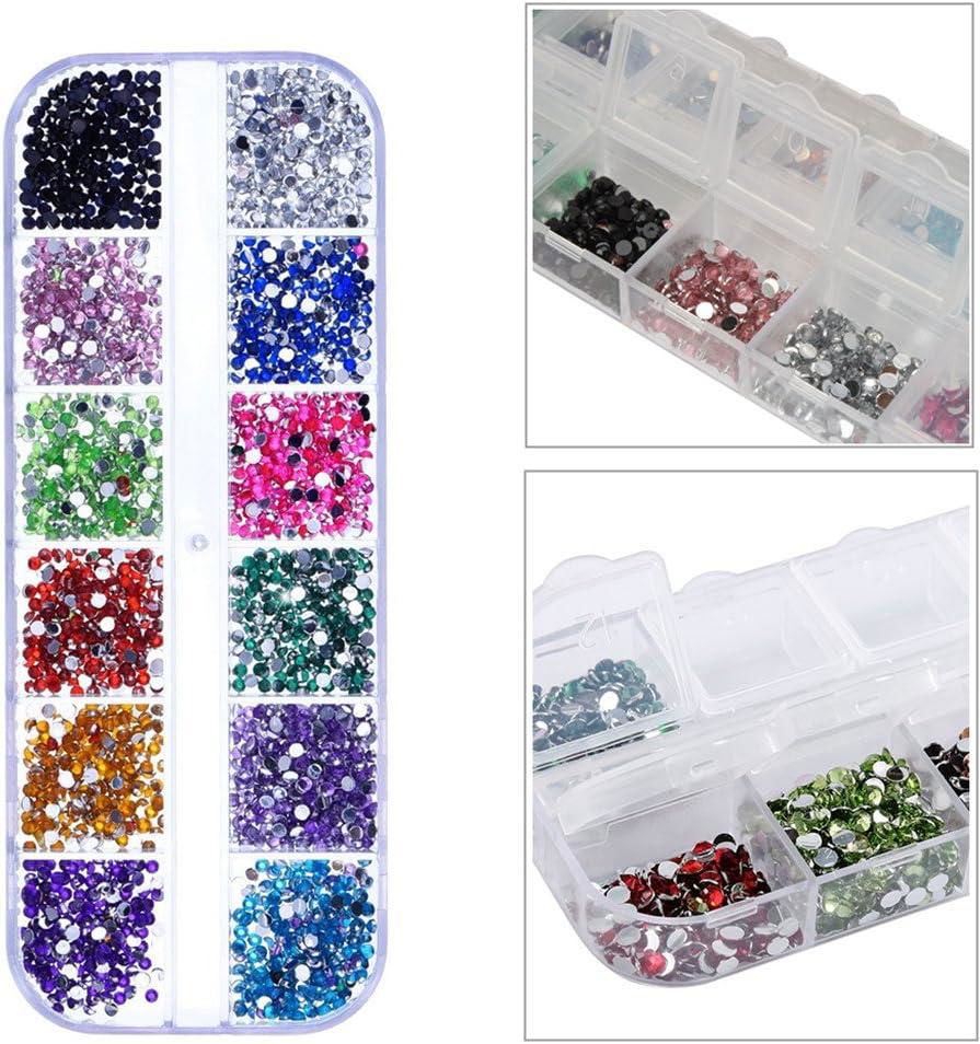 Empty Nail Art Jewelry Storage Box, 12 Grids Clear Plastic Rhinestone Organizer  4